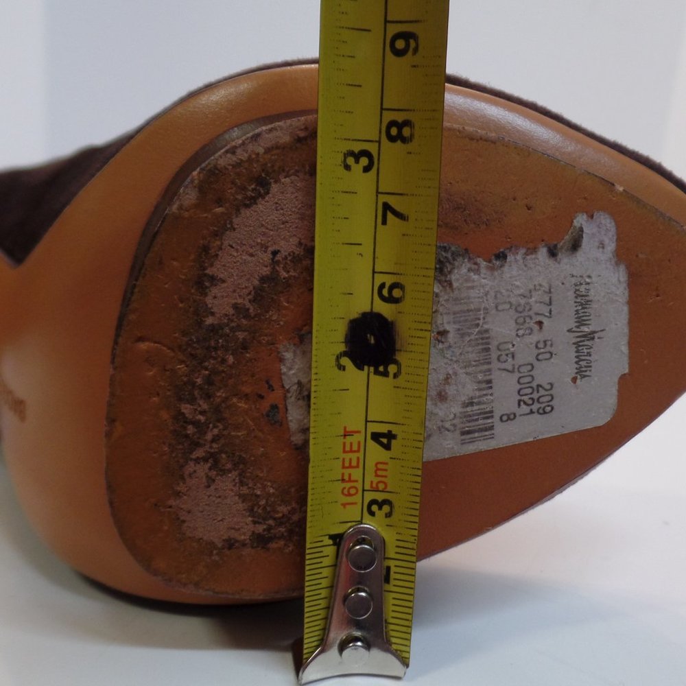 BADGLEY MISCHKA BROWN LEATHER SZ 6.5 HEELS - Picture 12 of 16